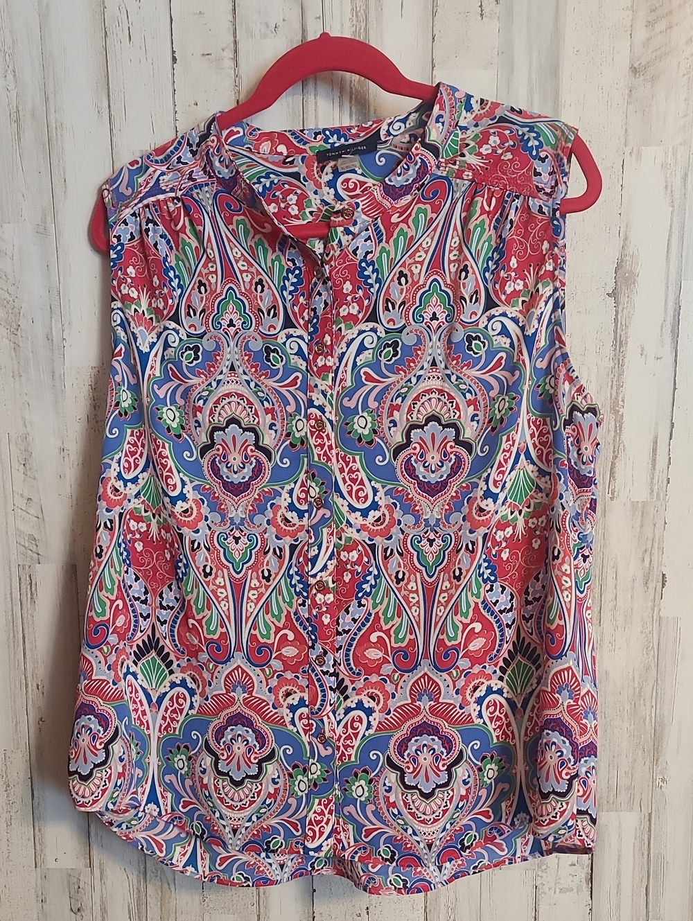 Sleeveless Paisley Print Women’s Blouse - Multicolor